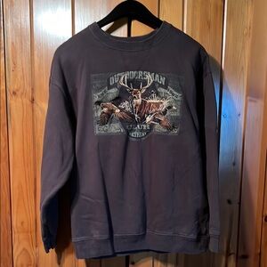 Outdoorsman Graphic Men's Sweater - Black